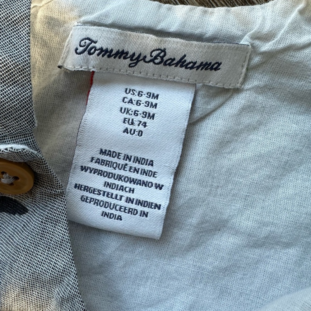 Baby Tommy Bahama Shark Theme Tank Top One Piece Navy Blue Size 6-9 Months - Picture 6 of 6